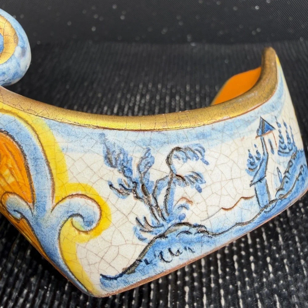 Veneto Flair 1976 Italian Ceramic Gondola Candle Holder Limited Edition 471/7500